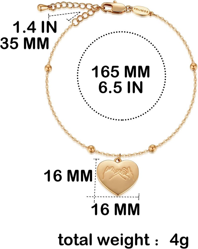 FRUMOS Dainty Layering Bracelets for Women 18 k Gold Plated Fashion Adjustable Chunky Cuban Paperclip Link Chain Bracelets Jewelry for Women Gift - Image 2